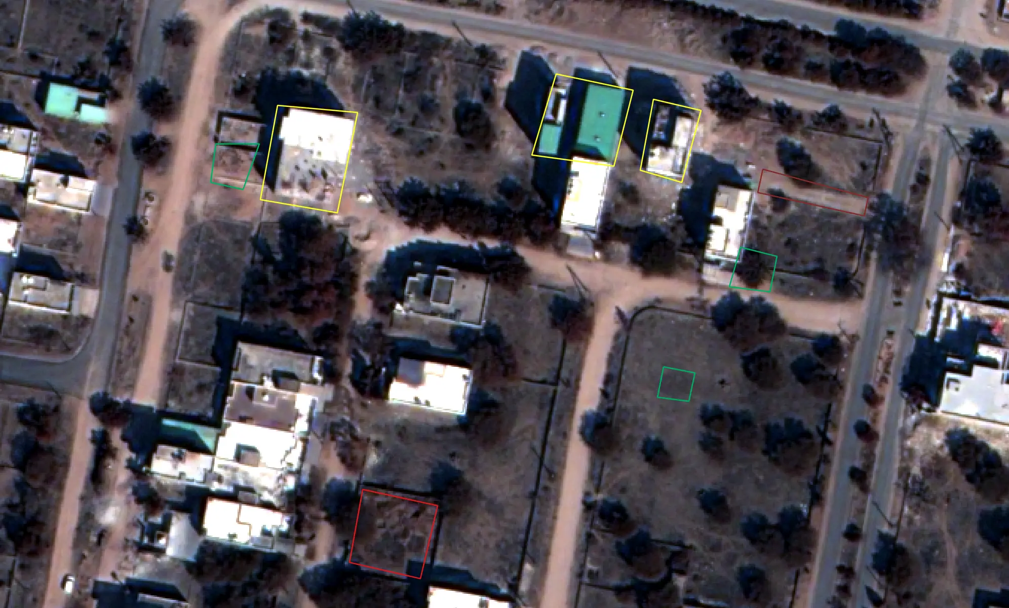 After satellite imagery with changes
